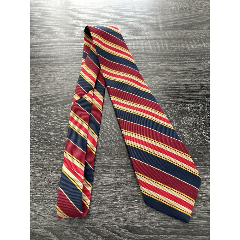 Mark of California Vintage Striped Neck Tie Black Blue Red Tan yellow